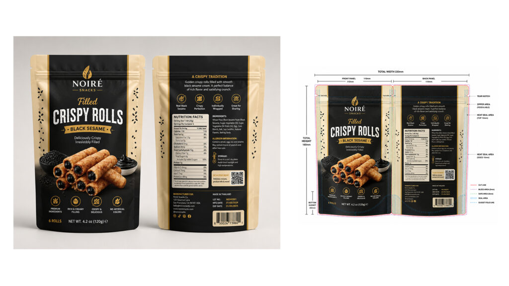 packaging design by ZRIVAX — supplement pouch and label design example