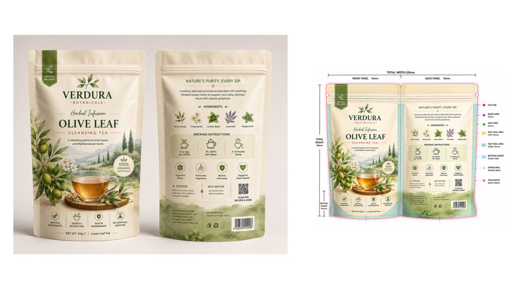 olive-leaf-cleansing-tea-pouch-packaging-design
